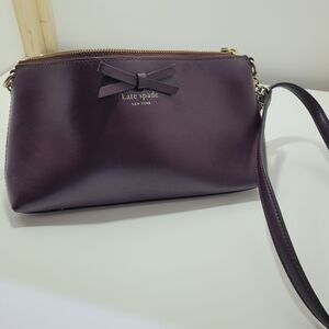 kate spade Deep Plum Bow Wristlet Crossbody